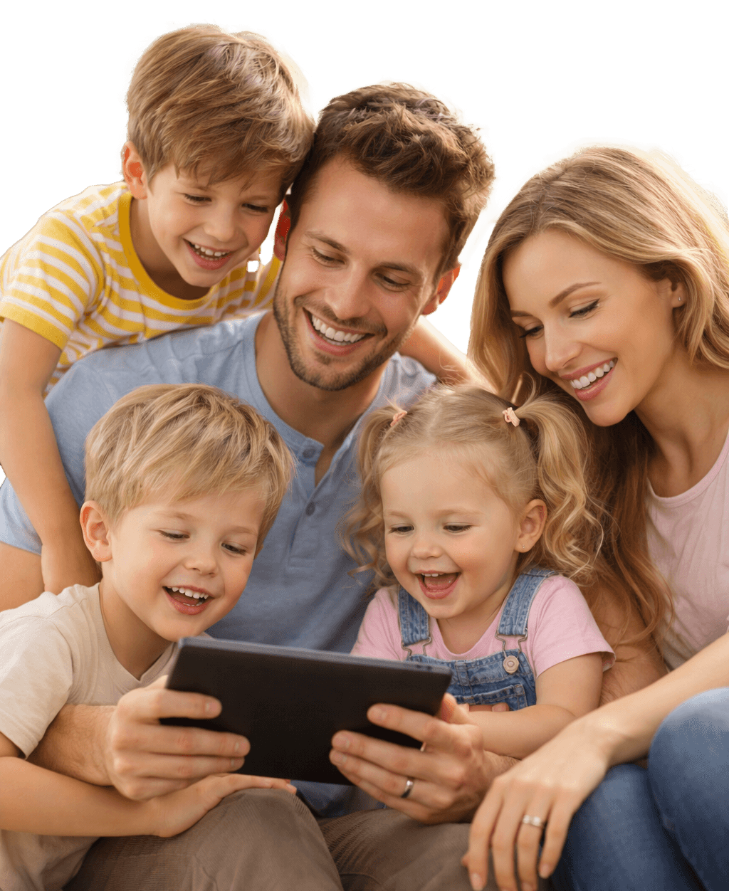 Parent and kids learning together